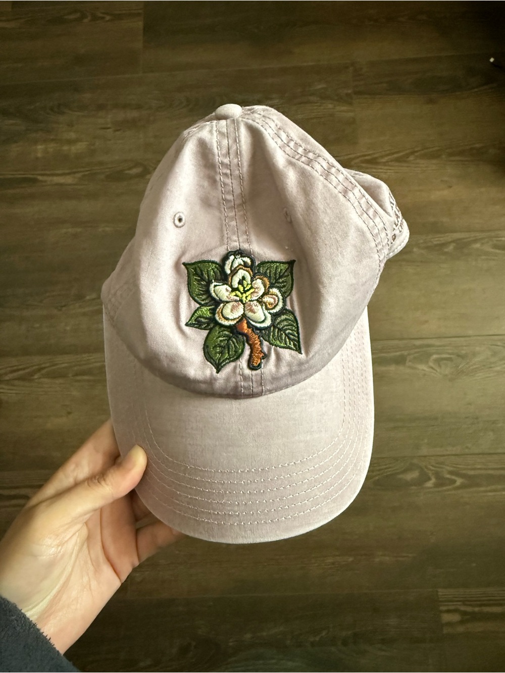 Embroidered Floral Soft Pink Women's Baseball Cap